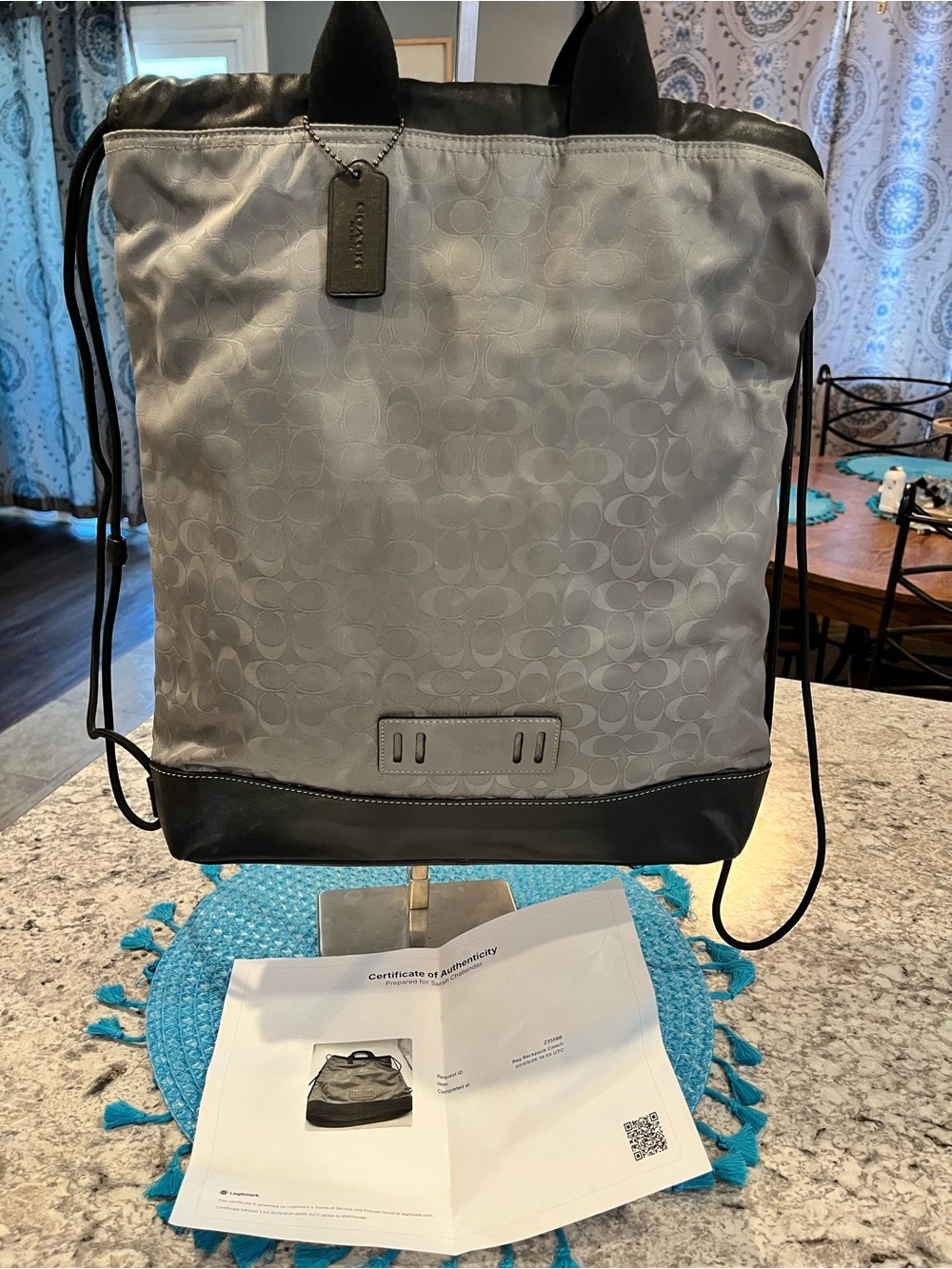 Coach Signature Drawstring Backpack